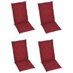 vidaXL aiatooli istmepadjad 4 tk veinipunane 120 x 50 x 3 cm