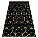 Vaip GLOSS 3D kaasaegne 409C 86 Kuubik, stiilne, glamour, art deco must / kuld