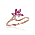 S&otilde;rmus punasest kullast briljandiga Diamond Sky "Crystallite V", proov 585 4752263017054, 17.5, 1.23 gr.