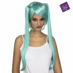 Perruque Manga Bleue - Disfrazzes - Couettes larges - Femme Adulte - Int&eacute;rieur