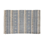 Vaip - DKD HOME DECOR - Boho - Puuvillane - Sinine/Valge - Etniline