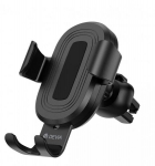 Devia autohoidja Gravity traadita induktiivse laadijaga must 10W &otilde;huventilaatoriga