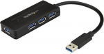 USB 3.0 hub - 4 porti - STARTECH - Kompaktne - Toitega - Toiteadapter kaasas