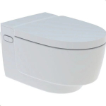 Nutikas seinale paigaldatav WC-pott Geberit AcuaClean Mera Comfort Rimless TurboFlush bideefunktsiooni ja aeglaselt sulguva kaanega 146.211.11.1
