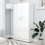 vidaXL raamaturiiul k&otilde;rgl&auml;ikega valge 82,5x30,5x150 cm puitlaastplaat