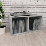 vidaXL vin&uuml;&uuml;lplaatide kapp, betoonhall, 71 x 34 x 36 cm, puitlaastplaat