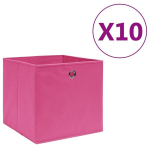 vidaXL mittekootud kangast hoiukastid 10 tk, 28 x 28 x 28 cm, roosa