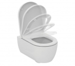 Seinale paigaldatav WC-pott Ideal Standard WC Blend Curve Aquablade aeglaselt sulguva kaanega T374901 / T376001