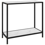 vidaXL konsoollaud, valge, 80 x 35 x 75 cm, karastatud klaas