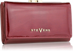 Naiste nahast rahakott STEVENS punane