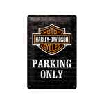Metallplaat 20 x 30 cm, Harley-Davidson Parking only