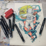 Markerid, viltpliiatsid visandite tegemiseks, joonistamiseks, markerite komplekt 48 v&auml;rvi