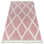 Vaip BERBER TROIK A0010 roosa / valge Tupsud berberi Maroko shaggy
