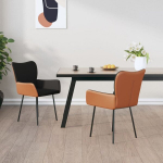 vidaXL s&ouml;&ouml;gitoolid 2 tk, must, kangas ja kunstnahk