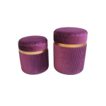 Jalatugi DKD Home Decor Pol&uuml;ester MDF Burgundiapunane (39 x 39 x 49 cm)
