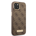 Guess Case iPhone 14 Plus 6.7 GUHMP14MU4GPRW pruun HC Magsafe 4G PU logoplaat