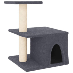 Kassimaja sisalk&ouml;itega kraapimispostidega vidaXL, tumehall, 48 cm