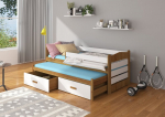 Lastevoodi Adrk Furniture Tiarro koos k&uuml;ljekaitsega, 80x180 cm, valge/pruun