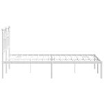 vidaXL metallist voodiraam peatsiga, valge, 120 x 200 cm