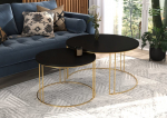 Diivanilaua komplekt Adrk Furniture Etta, must/kuldne