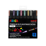 Marker Uni-Ball Mitsubishi Posca PC-5M Metallic, 8 tk.