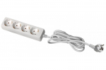 Pikendusjuhe, 4 pistikupesa, 5m, valge, GTV