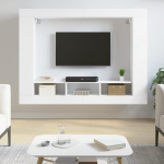 vidaXL telerikapp, valge, 152 x 22 x 113 cm, tehispuit