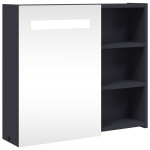 vidaXL LED-valgustusega vannitoa peegelkapp, helehall, 60 x 13 x 52 cm