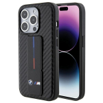 BMW Grip Stand Smooth & Carbon iPhone 15 Pro kaitse&uuml;mbris - must