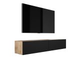 Rippuv telekapp 170 CM Matt Black/Wotan tamm