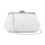 Naiste p&auml;rlitega k&auml;ekott, valge