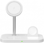 3in1 MagSafe laadija nutitelefonile / Apple Watchile / AirPodsile - valge