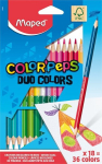V&auml;rvilised kahepoolsed pliiatsid Maped Color'Peps Duo, 18 tk.