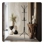 Riiete riidehoidja nelja konksuga, Massido, must