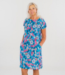 Hansmark naiste kleit Jorjen 68162*01, petrool/roosa