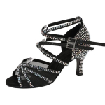 Naiste tantsukingad MINITOO, must, latino konts 7cm