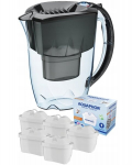 Filterkann Aquaphor Amethyst Maxfor+ 2,8L, must + 5 filtrit