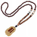 NEPAL BUDDHISTI Puidust kaelakee MALA K&auml;sitsi valmistatud helmedest amulett TYBET EL62, NEPAL BUDISTŲ medinis vėrinys MALA rankų darbo karoliukų amuletas TYBET