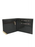 horisontaal herren-lederbrieftasche schwarz und dunkelbraunis