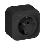 &Uuml;he pistikupesa ToDo 2P+Z Schuko IP20, must, czarny