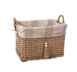 Home4You vitstest korv Willi Stripe, 36x26x26 cm