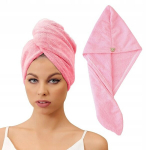 Juuste kuivatamine K&Auml;SIPAIDU Peam&uuml;tsike LEHTI Mikrokiud roosa, Plaukų džiovintuvas rankų plaukams galvos kepurė LEAVING Microfiber Pink