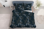 Voodipesu 160x200 Satiinist mikrofiiber Lilled Lehed Sinine