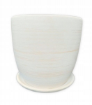 Keraamiline lillepott alusega valge 13 cm