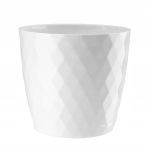 &Uuml;mmargune plastikust pott valge 18 cm Cristal