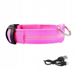 Koera kaelarihm LED veekindel USB kaabel PUNANE XL 52-60cm, &Scaron;unų antkaklis LED vandeniui atsparus USB kabelis RED XL 52-60cm