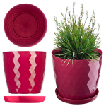 Plastikust alusega lillepott, lillekate, 14cm, roosa Kadax