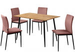 S&ouml;&ouml;gitoa komplekt Notio Living Pavia, 5-osaline, roosa/must