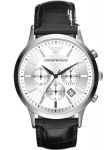 Meeste k&auml;ekell Emporio Armani Renato, must/h&otilde;bedane