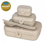 Koziol Pascal Ready Lunch Box + Cutlery Set Desert Sand